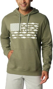 �R�����r�A �����Y �A�E�^�[ �p�[�J�[�E�X�E�F�b�g Columbia Men's PFG Fish Flag II Hoodie Cypress/Cool Gr Bass Lure