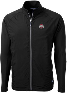 �J�b�^�[�A���h�o�b�N �����Y �A�E�^�[ �W���P�b�g�E�u���]�� �j�b�g Cutter & Buck Men's Ohio State Buckeyes Black Adapt Eco Knit Stretch Full-Zip Jacket NoColor �u���b�N