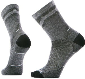 �X�}�[�g�E�[�� ���f�B�[�X �A���_�[�E�F�A �C�� SmartWool Men's Run Zero Cushion Pattern Mid Crew Socks Light Gray �O���[