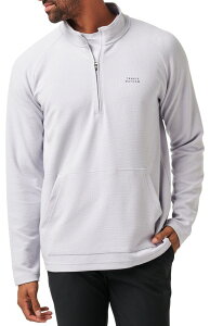 �g���r�X�}�q���[ �����Y �g�b�v�X �V���c TravisMathew Men's Perfromance Waffle Golf 1/4 Zip Heather Light Grey �O���[