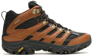 ������ �����Y �V���[�Y �u�[�c�E���C���u�[�c ���U�[ Merrell Men's Moab 3 Luxe Leather Mid Waterproof Hiking Boots Black/Brown �u���b�N