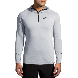 �u���b�N�X �����Y �A�E�^�[ �p�[�J�[�E�X�E�F�b�g Brooks Men's Notch Thermal 2.0 Hoodie Ash/Black �u���b�N