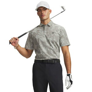 �A���_�[�A�[�}�[ �����Y �g�b�v�X �|���V���c �v�����g Under Armour Men's UA Drive Chill Printed Golf Polo Titanium/Clay Green/Black �u���b�N