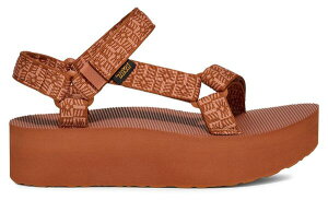 �e�o ���f�B�[�X �V���[�Y �T���_�� Teva Women's Flatform Universal Sandals Floral/Brown �u���E��