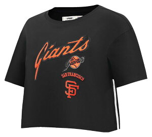 �v���X�^���_�[�h ���f�B�[�X �g�b�v�X T�V���c Pro Standard Women'san Francisco Giants Retro Boxy T-Shirt Black �u���b�N
