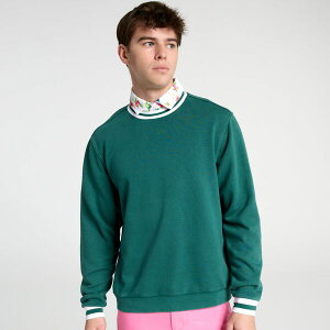 �E�H���^�[�w�[�Q�� �����Y �g�b�v�X �V���c �t���[�X Walter Hagen Men's Clubhouse Fleece Crew Dark Green �O���[��