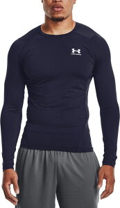 yz A_[A[}[ Y Vc gbvX Under Armour Men's HeatGear Compression Long Sleeve Shirt Midnight Navy/White
