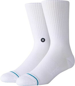 �X�^���X ���f�B�[�X �A���_�[�E�F�A �C�� Stance Men's Icon Crew Socks White/Black �z���C�g