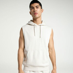 DSG �����Y �A�E�^�[ �p�[�J�[�E�X�E�F�b�g �m�[�X���[�u �t���[�X DSG Men's Lightweight Classic Fleece Sleeveless Hoodie Cloudy Tofu