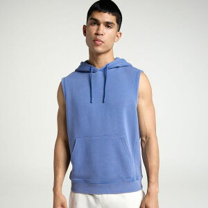 DSG �����Y �A�E�^�[ �p�[�J�[�E�X�E�F�b�g �m�[�X���[�u �t���[�X DSG Men's Lightweight Classic Fleece Sleeveless Hoodie Light Navy �l�C�r�[