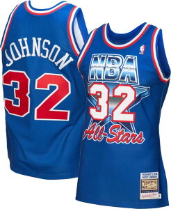 �~�b�`�F��&�l�X �����Y �g�b�v�X �V���c �W���[�W�[ Mitchell & Ness Men's 1992 Los Angeles Lakers Magic Johnson Royal Blue Hardwood Classicswingman Jersey NoColor �u���[