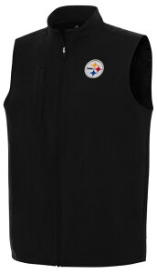 �A���e�B�O�A �����Y �g�b�v�X �x�X�g T�V���c Antigua Men's Pittsburgh Steelers Regard Full Zip Vest NoColor