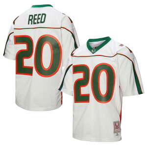 �~�b�`�F��&�l�X �����Y �g�b�v�X �V���c �W���[�W�[ Mitchell & Ness Men's Miami Hurricanes Ed Reed #21 White Football Jersey NoColor �z���C�g