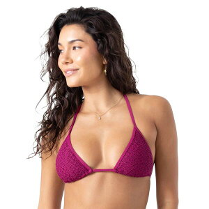 ���L�V�[ ���f�B�[�X �g�b�v�X �V���c �~�j Roxy Women's Crochet Mini Tiki Triangle Bikini Top Raspberry