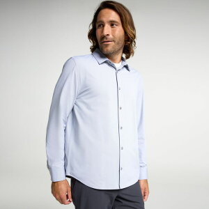 ���@�[�X�g �����Y �g�b�v�X �V���c VRST Men's Limitless Elite Long Sleeve Button Up Light Grey �O���[