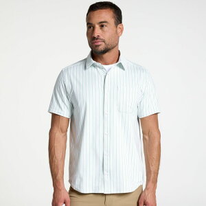 ���@�[�X�g �����Y �g�b�v�X �V���c VRST Men's Limitless Pique Short Sleeve Button Up Shirt Pure White Jade �z���C�g
