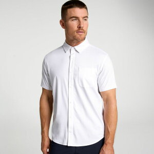 ���@�[�X�g �����Y �g�b�v�X �V���c VRST Men's Limitless Pique Short Sleeve Button Up Shirt Pure White �z���C�g