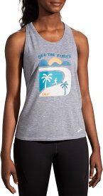 【送料無料】 ブルックス レディース シャツ トップス Brooks Women's California Distance Tank 3.0 Heather Ash