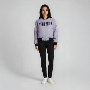 �U���C���h�R���N�e�B�u ���f�B�[�X �A�E�^�[ �W���P�b�g�E�u���]�� �T�e�� The Wild Collective Women's Golden State Valkyries Purple Satin Jacket NoColor �p�[�v��