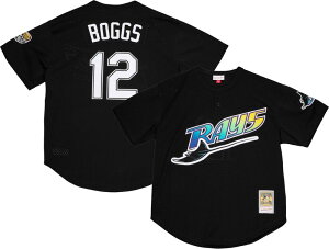 �~�b�`�F��&�l�X �����Y �g�b�v�X �V���c ���b�V�� �W���[�W�[ Mitchell & Ness Men's Wade Boggs #12 Black Cooperstown Alternate Mesh Batting Practice Jersey NoColor �u���b�N