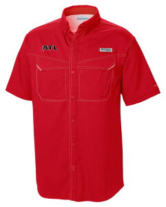 �R�����r�A �����Y �g�b�v�X �V���c �{�^���_�E�� Columbia Men's Atlanta Falcons Red Low Drag Button Down Shirt NoColor ���b�h