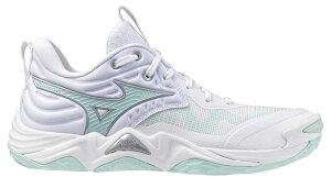 �~�Y�m ���f�B�[�X �V���[�Y �X�j�[�J�[ Mizuno Women's Wave Momentum Elite Volleyball Shoes White/Light Blue �z���C�g