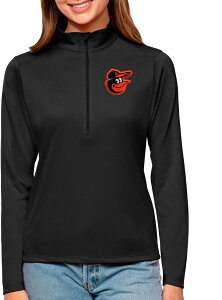 �A���e�B�O�A ���f�B�[�X �g�b�v�X �V���c Antigua Women's Baltimore Orioles Black Tribute 1/2 Zipullover NoColor �u���b�N