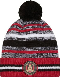 �j���[�G�� �����Y �A�N�Z�T���[ �X�q �j�b�g ���S New Eradult Atlanta United FC Black Team Logo 25 Cheer Knit Hat NoColor �u���b�N
