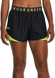 【送料無料】 アンダーアーマー レディース ハーフパンツ・ショーツ ボトムス Under Armour Women's Play Up 3.0 3" Shorts Black/Lime Yellow