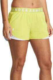 【送料無料】 アンダーアーマー レディース ハーフパンツ・ショーツ ボトムス Under Armour Women's Play Up 3.0 3" Shorts Lime Yellow/White