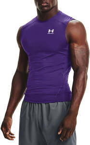 yz A_[A[}[ Y Vc gbvX Under Armour Men's HeatGear Compression Shirt Purple/White