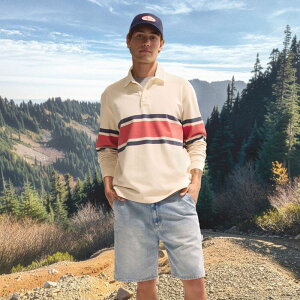 �A���p�C���f�U�C�� �����Y �A�N�Z�T���[ �X�q T�V���c Alpine Design Men's Long Sleeve Rugby Tee Birch Stripe �X�g���C�v