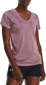 【送料無料】 アンダーアーマー レディース Tシャツ トップス Under Armour Women's Tech Twist V-Neck T-Shirt Misty Purple