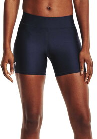 【送料無料】 アンダーアーマー レディース ハーフパンツ・ショーツ ボトムス Under Armour Women's Mid Rise 5" Middy Shorts Midnight Navy/White