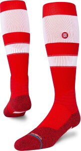 �X�^���X ���f�B�[�X �A���_�[�E�F�A �C�� Stance Adult Stripe On-Field Baseball Socks White/Red �z���C�g