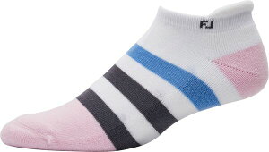 yz tbgWC fB[X C A_[EFA FootJoy Women's ProDry Roll Tab Golf Socks White/Pink/Grey