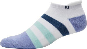 yz tbgWC fB[X C A_[EFA FootJoy Women's ProDry Roll Tab Golf Socks White/Green/Purple