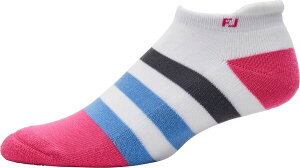 yz tbgWC fB[X C A_[EFA FootJoy Women's ProDry Roll Tab Golf Socks White/Blue/Pink