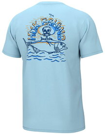 【送料無料】 フック メンズ Tシャツ トップス HUK Men's Tuna Skull T-Shirt Crystal Blue