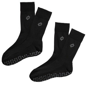 ���b�g ���f�B�[�X �A���_�[�E�F�A �C�� Lotto Soccer Grip Crew Socks 2 Pack Pure Black �u���b�N