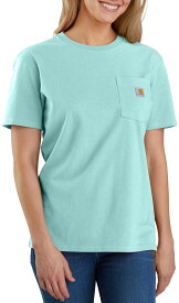 【送料無料】 カーハート レディース シャツ トップス Carhartt Women's WK87 Workwear Pocket SS T-Shirt Pastel Turquoise