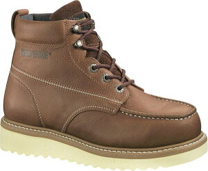 �E�����@���� �����Y �V���[�Y �u�[�c�E���C���u�[�c T�V���c Wolverine Men's Moc-Toe Wedge 6 �h Wide Steel Toe Work Boots Brown �u���E��