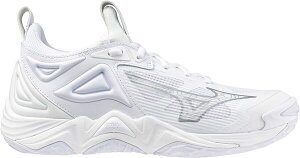 ~Ym fB[X V[Y Xj[J[ Mizuno Women's Wave Momentum 3 Volleyball Shoes White/Silver zCg