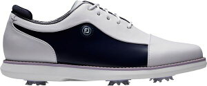 yz tbgWC fB[X Xj[J[ V[Y FootJoy Women's Traditions Spiked Golf Shoes White/Navy/Purple