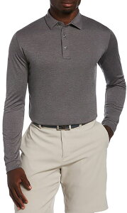 �L�����E�F�C �����Y �g�b�v�X �|���V���c Callaway Men'swing Tech Essentialong Sleeve Golf Polo Quiet Shade Heather �w�U�[