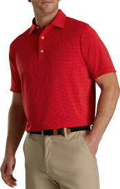【送料無料】 フットジョイ メンズ ポロシャツ トップス FootJoy Men's Stretch Lisle Dot Golf Polo Red/White