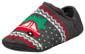 【送料無料】 ノースイースト メンズ 靴下 アンダーウェア Northeast Outfitters Men's Cozy Cabin Holiday Christmas Tree Slipper Socks Charcoal Grey