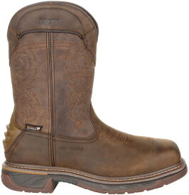 【送料無料】 ロッキー メンズ ブーツ・レインブーツ シューズ Rocky Men's Square Toe Waterproof Composite Toe Western Boots Distressed Brown