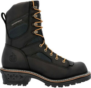 �W���[�W�A�u�[�c �����Y �V���[�Y �u�[�c�E���C���u�[�c Georgia Boots Men's LTX 9 Logger Waterproof Composite Toe Work Boots Black �u���b�N