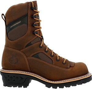�W���[�W�A�u�[�c �����Y �V���[�Y �u�[�c�E���C���u�[�c Georgia Boots Men's LTX 9 Logger Waterproof Composite Toe Work Boots Brown �u���E��